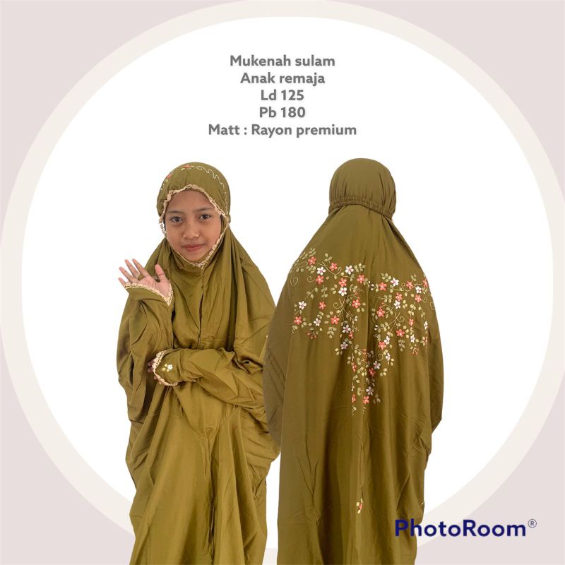 Mukena Anak Remaja Rayon Sulam Lajuran