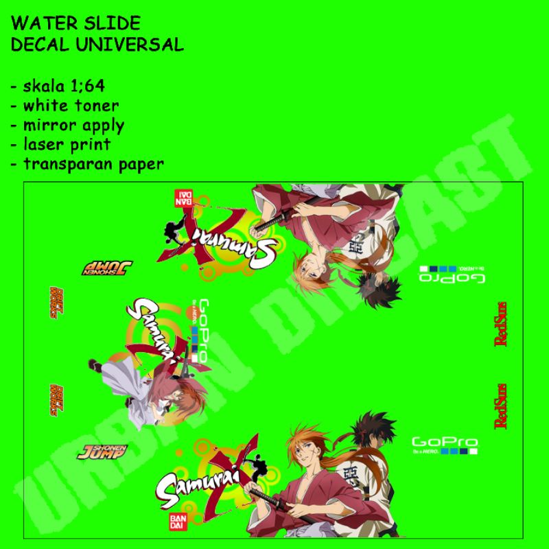 Hot Wheels Decals White Toner Itasha SamuraiX