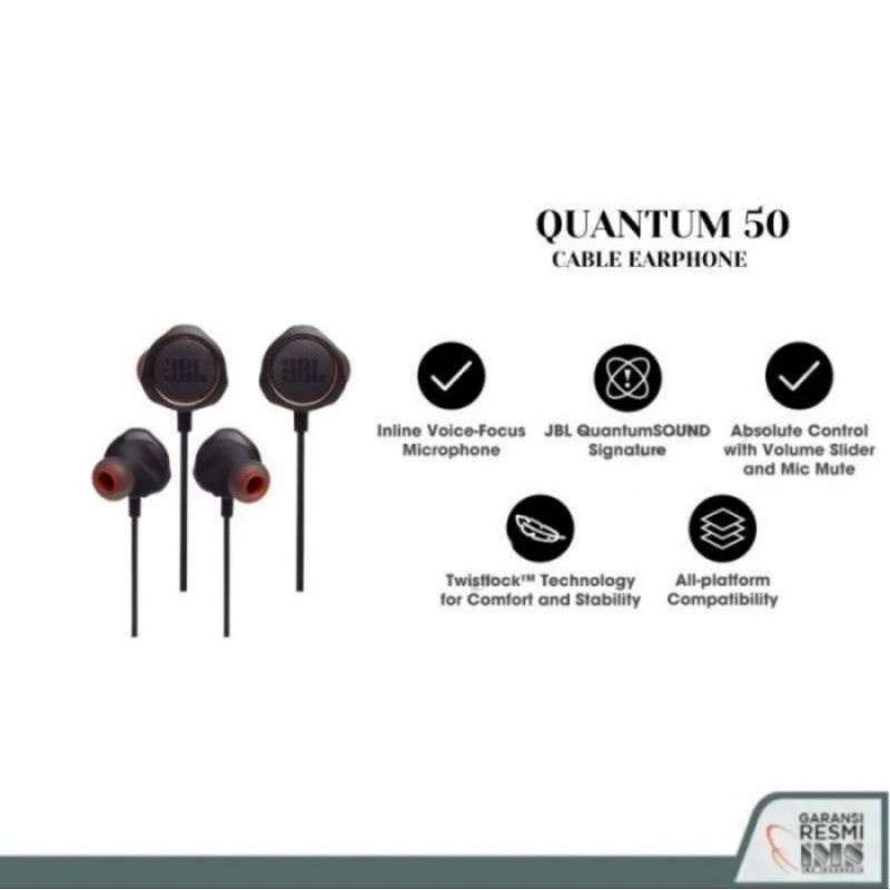 JBL Quantum 50 Wired In Ear Gaming Earphone Headset