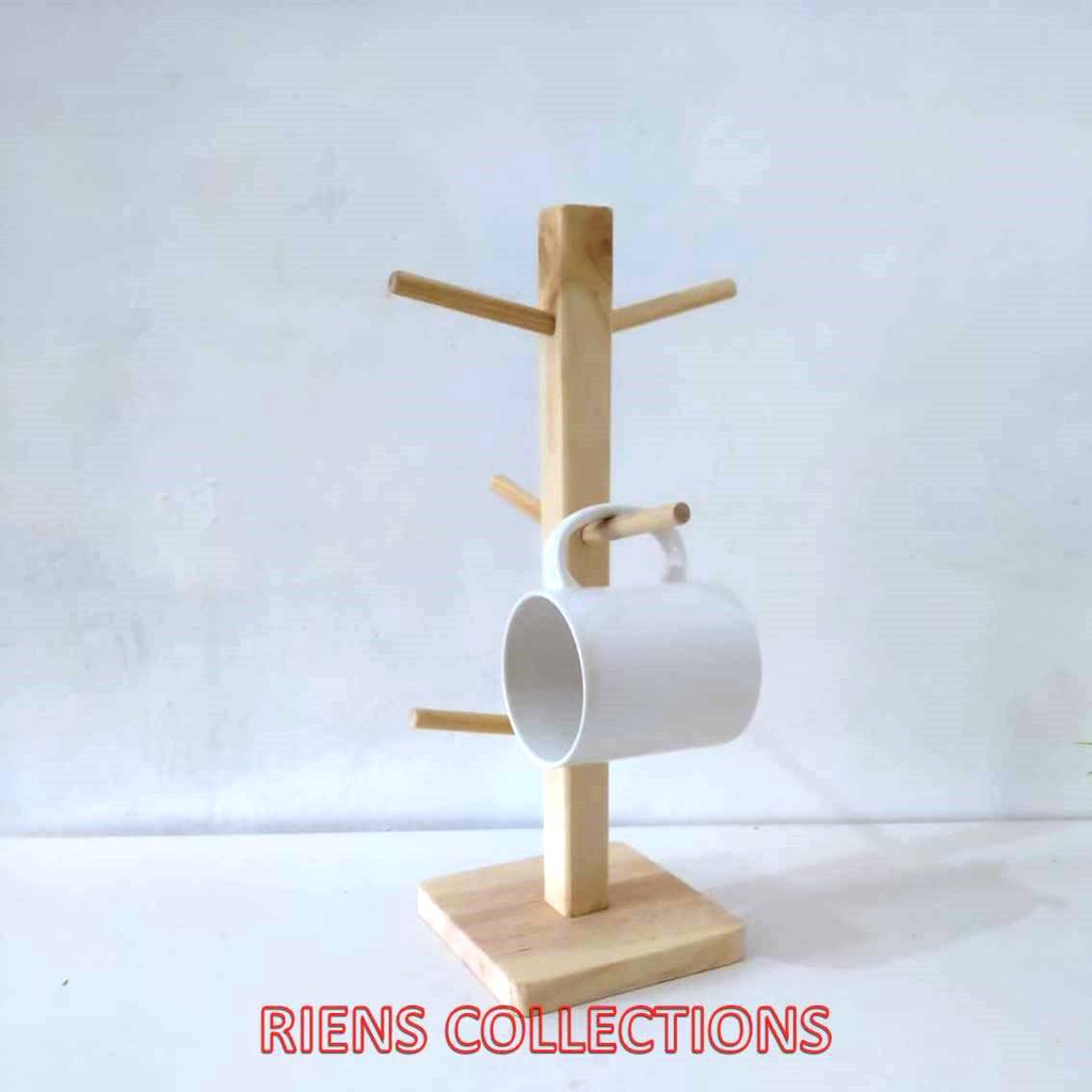 RAK CANGKIR RAK GELAS MINIMALIS RAK ESTETIK KAYU PINUS. CUP HOLDER STAND. GANTUNGAN CANGKIR. GANTUNGAN GELAS KAYU PINUS. RIENS COLLECTIONS