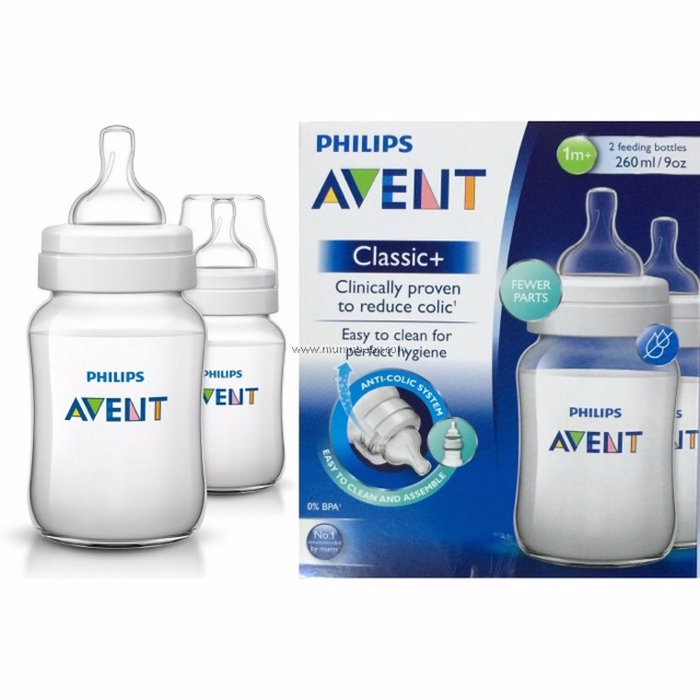 PHILIPS AVENT Botol Wide Neck Classic Plus 2x260ml Classic+ Wideneck Botol Susu Bayi