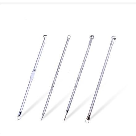 [TOSERBA_EMAK] -  EFERO Face Care Skin Acne Pimple Needle Remover Kit 4 PCS - AS1 - Silver