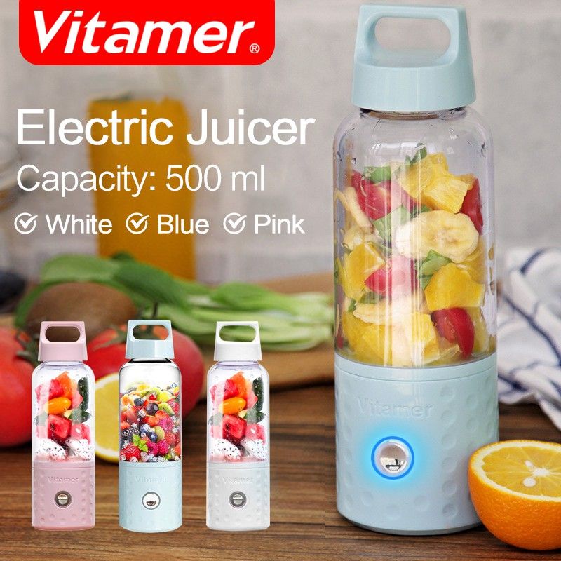 ASLI 100% Blender Portable Mini Juicer Vitamer 500 ML USB Cable