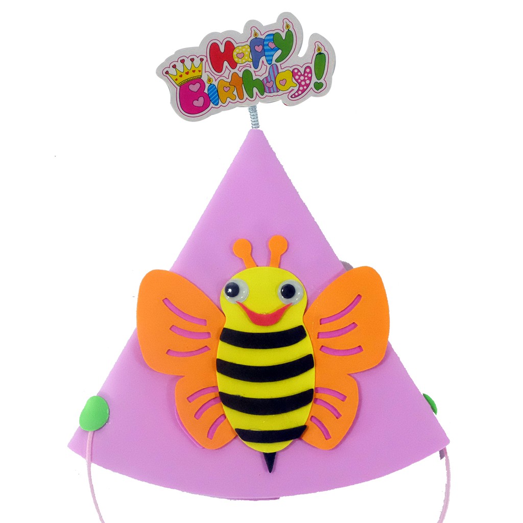 Topi Ulang Tahun Kerucut - Topi Ultah Karakter - Topi Pesta - Topi HBD - Cute Birthday Hat Party