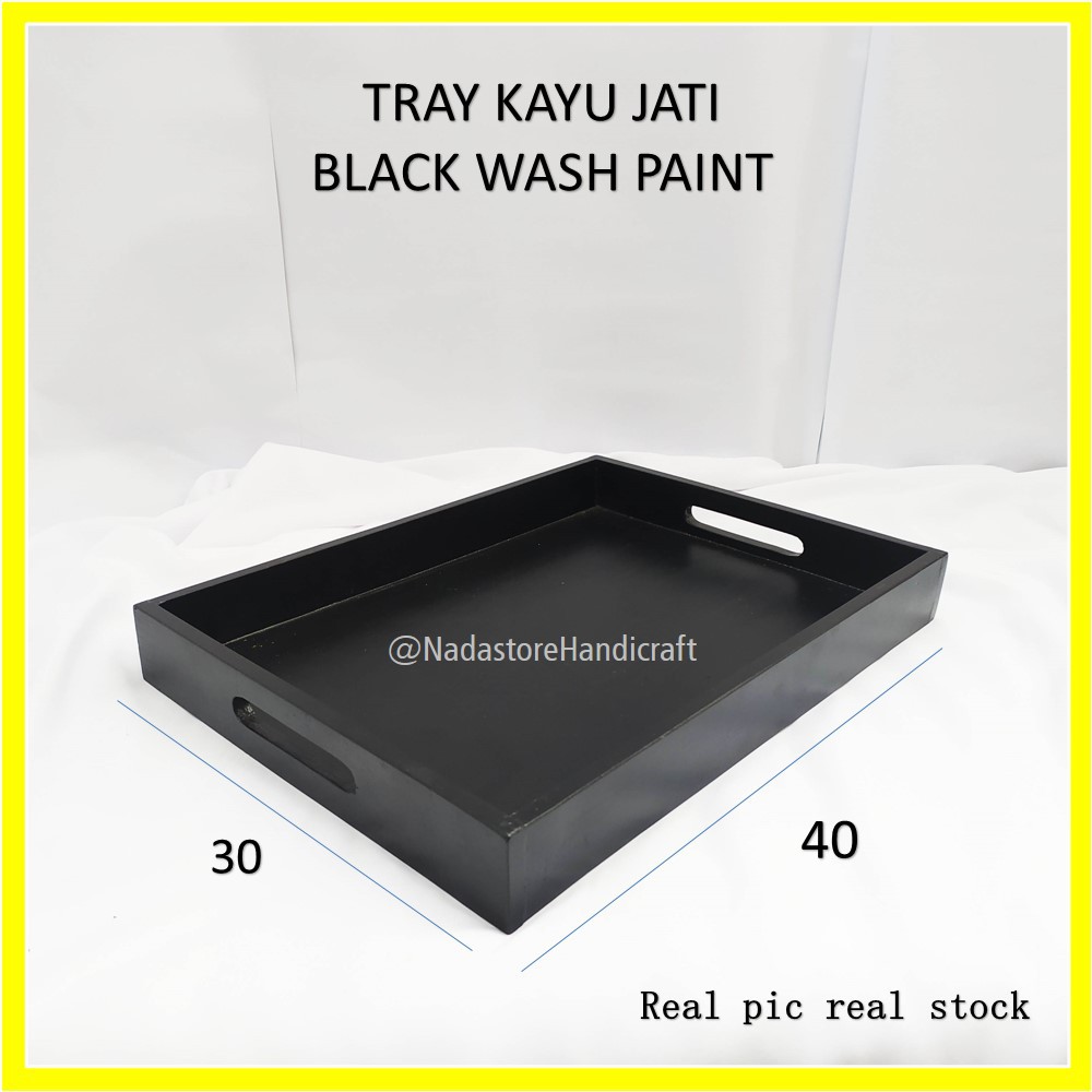 Nadastore Mahogany Wooden Tray/Nampan Kayu/ Tempat Buah/ Baki / Tempat saji Painted