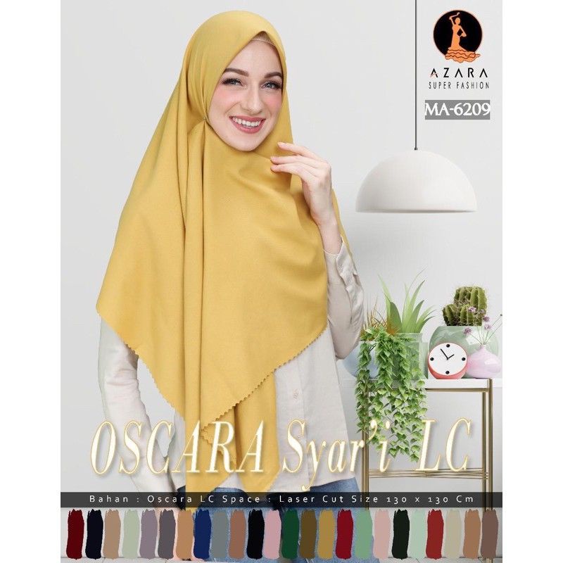 Hijab Oskara Voal Syar'i LC Ori Azara / Voal / Segiempat Syar'i LC