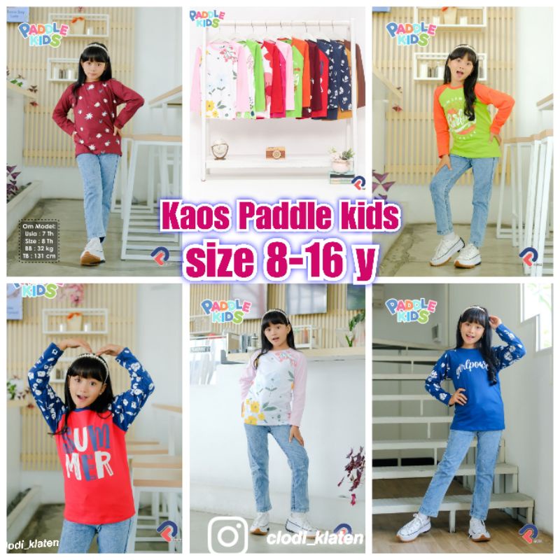 Kaos Paddle Kids Panjang size 8-16 T