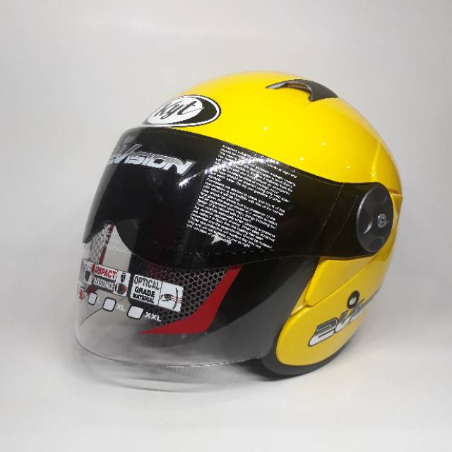 Helm KYT 2 VISION KUNING/Crimsone Yellow Paket Ganteng