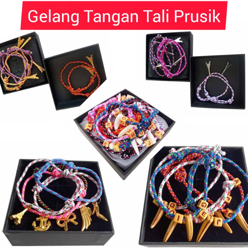 GELANG TANGAN TALI PRUSIK MOTIF