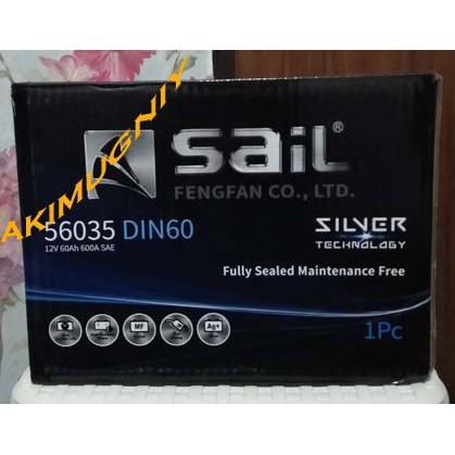 aki sail mf 56035 din60 60ah 12v cca600 aki din 60 kering ford vw mini cooper