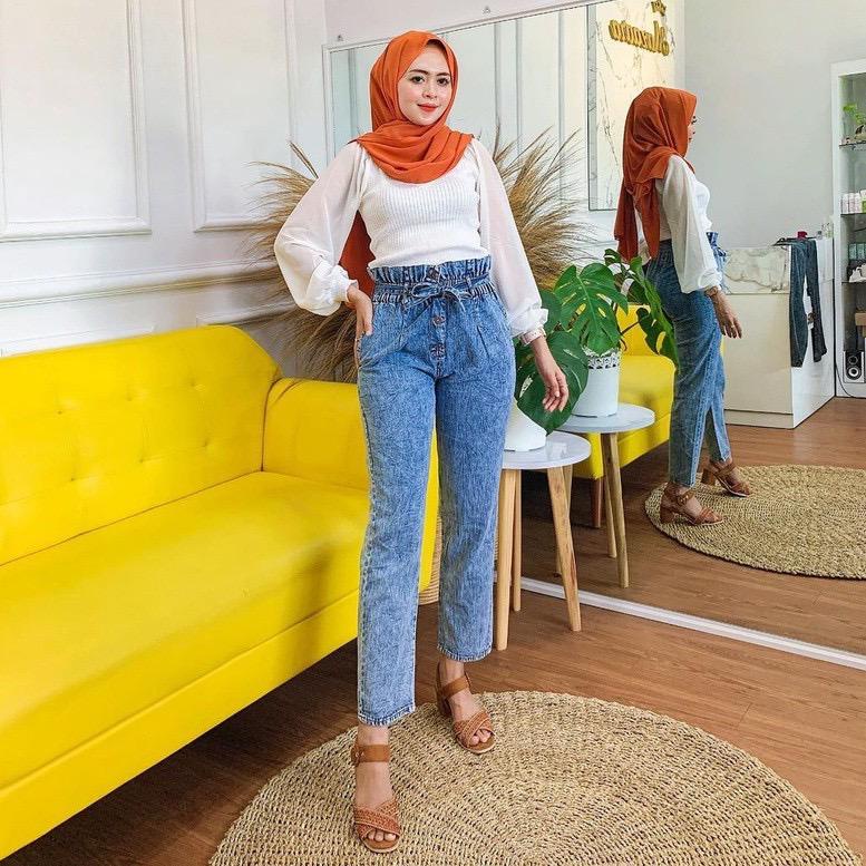 1KG MUAT 4PCS |  DIFA BAGGY JEANS SNOW ACID TALI KANCING KOREAN STYLE HITS OOTD SELEBGRAM FASHION