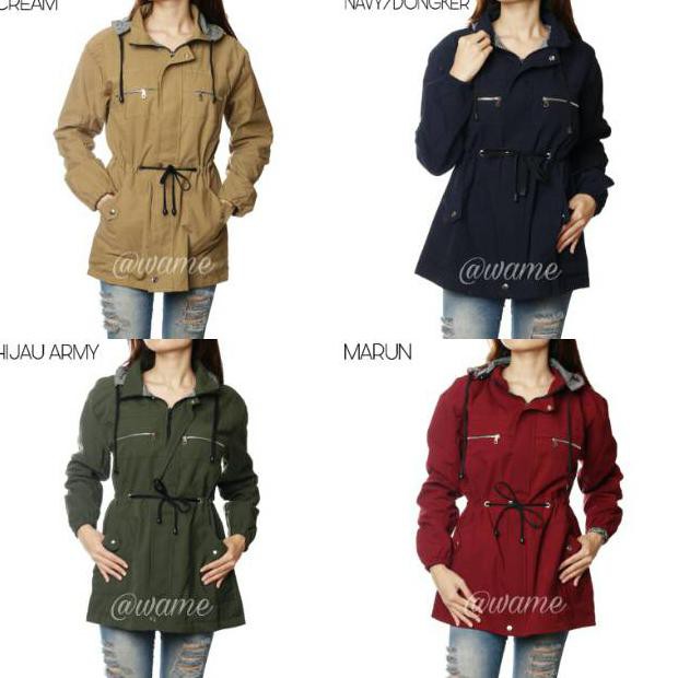 JAKET PARKA WANITA COKLAT WAME POLOS BAPAK ANAK JEANS LEVIS