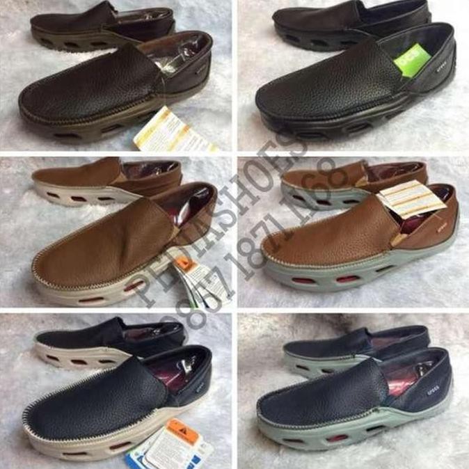 Jualanmurah Sepatu Pria Crocs Tideline Sport Leather Original Garansi Produc Terbaru