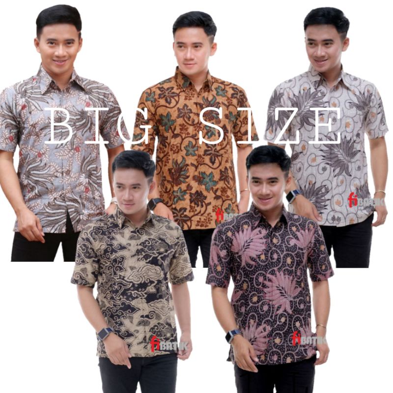 Kemeja Batik jumbo BIG SIZE JUMBO M L XL XXL 3L 4L 5L 6L MURAH BATIK JUMBO Motif Mawar