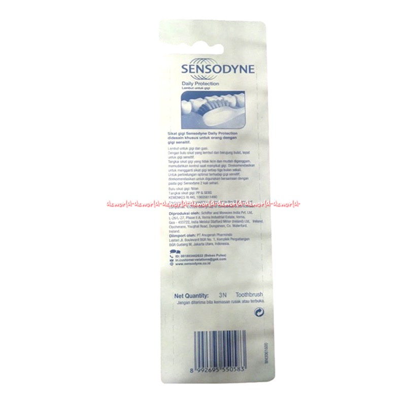 Sensodyne Daily Protection 3pcs Sikat Gigi Sensodaine Toothbrush Tooth Brush Senso dyne Daily Untuk Sehari hari