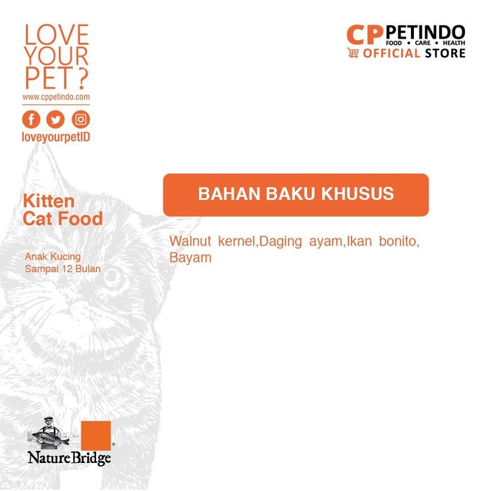 Nature Bridge Baby Kitten Food - 1.5kg Makanan Anak Kucing Dry 1.5 kg Classic