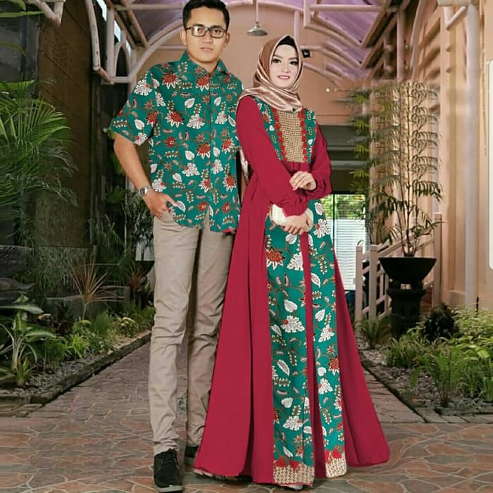 Pakaian couple  Couple Batik Monaja Maroon