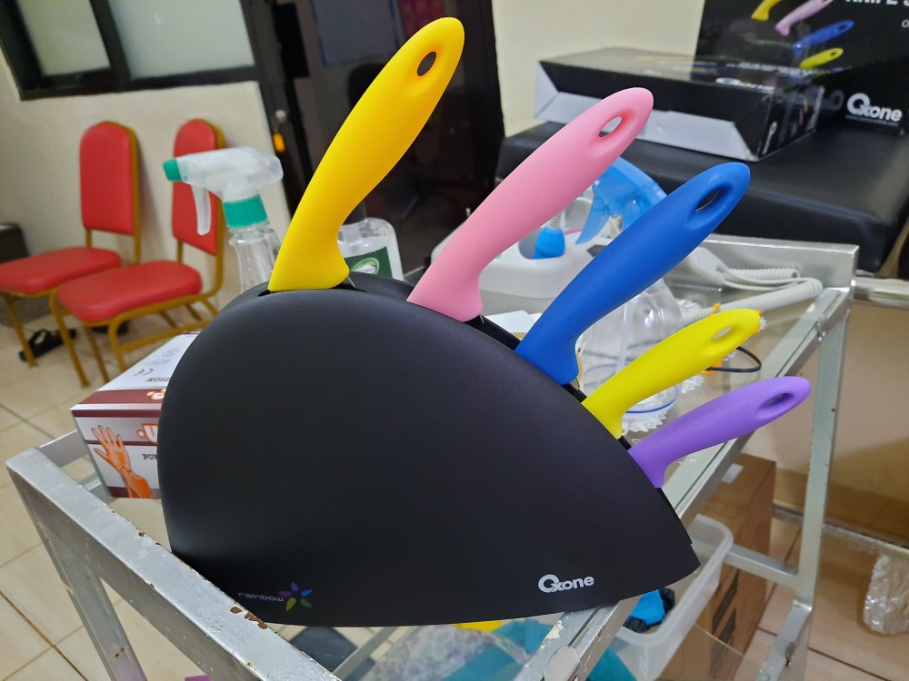 Oxone Ox-606. Pisau Set Rainbow Knife Set. Bahan Stainless Steel. Isi 6 Pcs