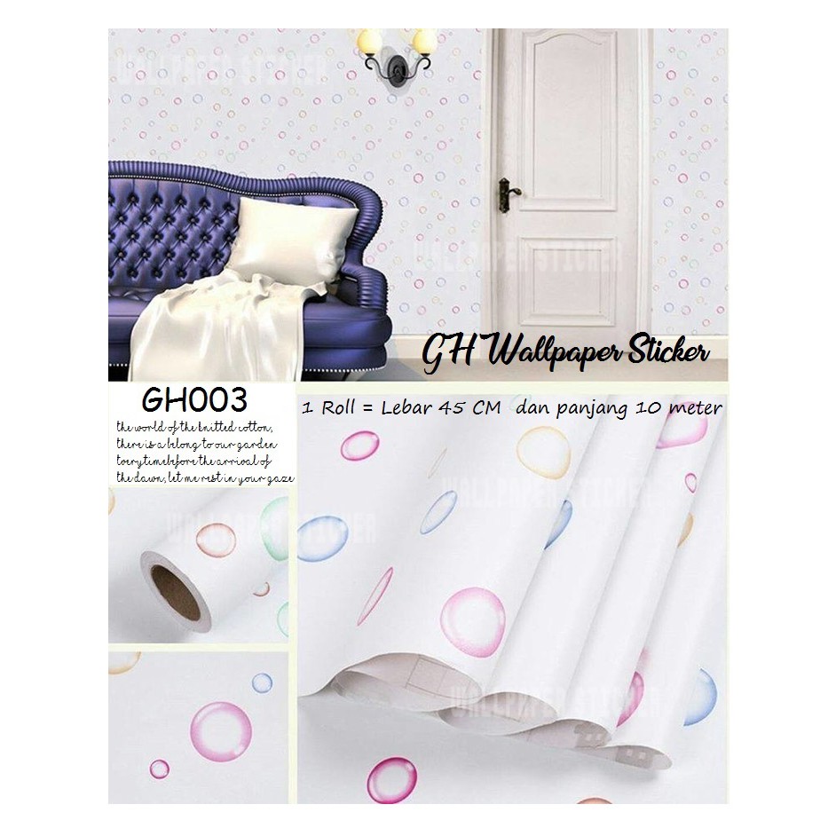 Stiker Dinding Aesthetic Wallpaper Stiker 3D Wallpaper Dinding Kamar Tidur 45Cm X 10M Wallpaper Dinding Ruang Tamu Elegan-GH003
