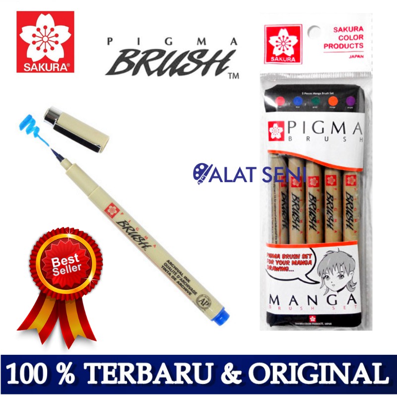 

Sakura Pigma Brush Manga 5 Set warna ( Pigma Micron Pen Brush Tip isi 5 )