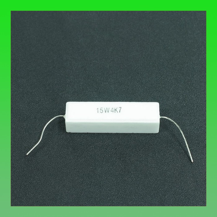 Resistor Kapur 15W 4K7 / 15 WATT 4K7 Putih / TAIWAN isi 5