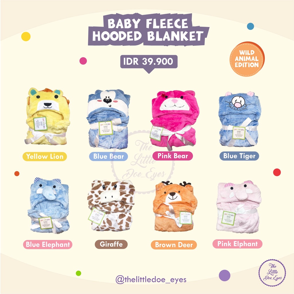 Baby Fleece Hooded Blanked / selimut baby