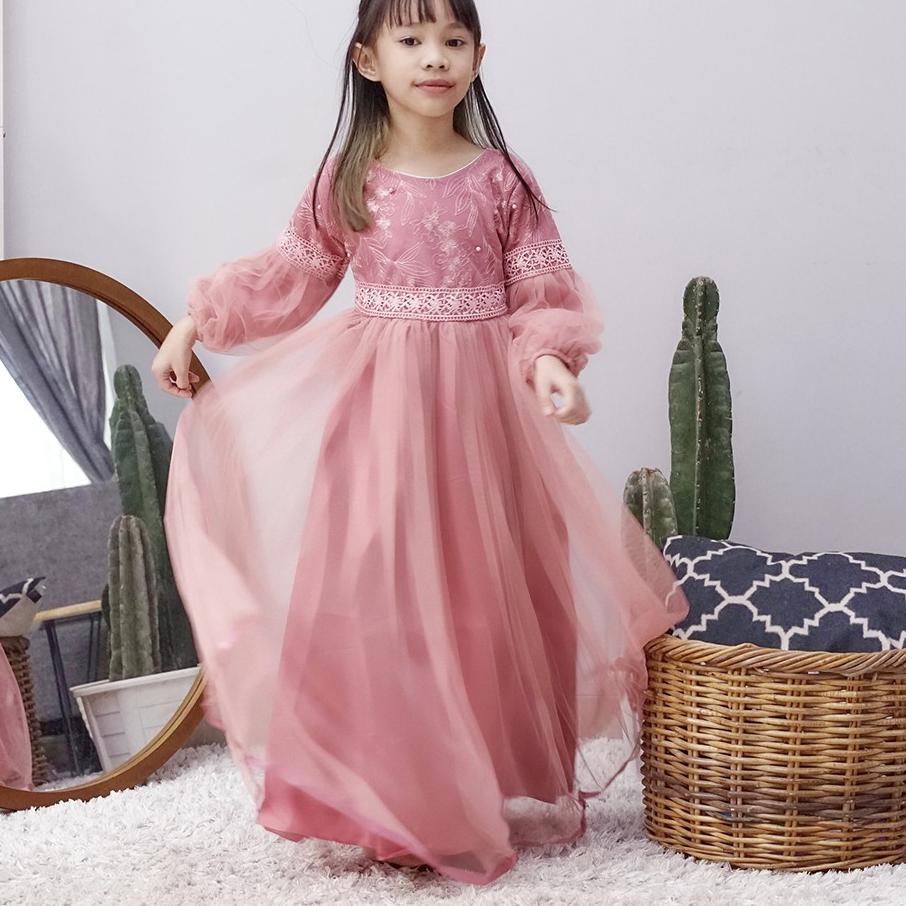 Baju pesta anak muslim / gaun pesta anak muslim  / Gamis pesta anak ✓