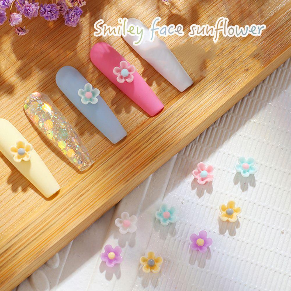 NEEDWAY Needway Bunga Kuku Charms Flower Candy Color Earring Membuat Manikur Aksesoris DIY Ornamen Kristal Kuku Berlian Imitasi