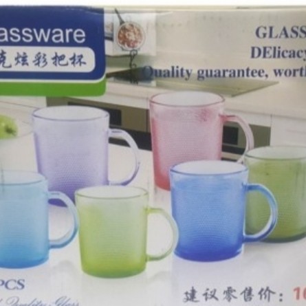 GLASSWARE SET 6/CANGKIR GELAS SET KACA WARNA