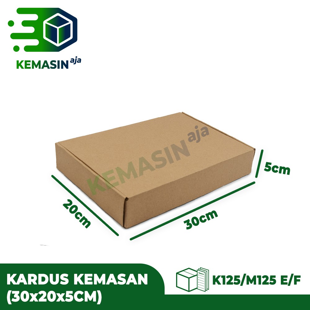 

Box Kardus Polos / Packaging Serbaguna Dimensi 30x20x5 cm Die Cut Untuk Packing Kue - Baju - Souvenir