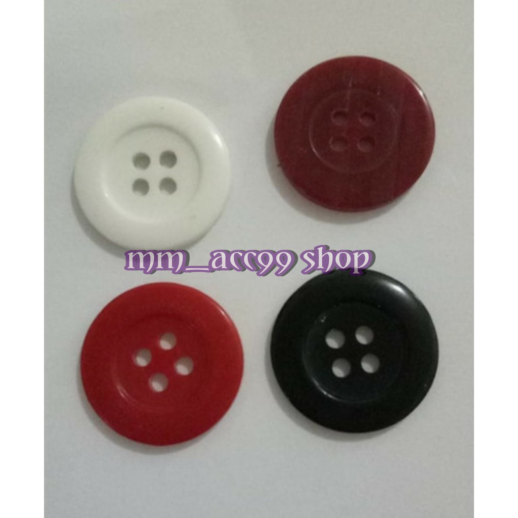 kancing baju lobang 4 diameter 22mm isi 1 gross / kancing 4 lobang isi 1 gross