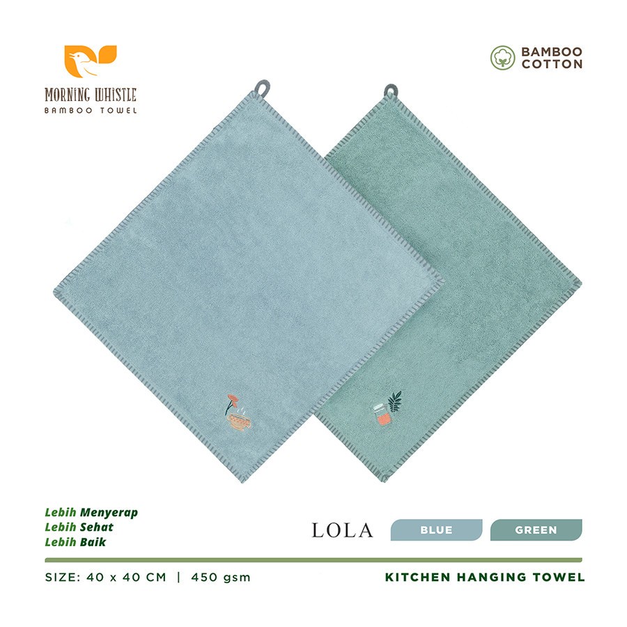 LAP TANGAN HANDUK TERRY PALMER MORNING WHISTLE HAND TOWEL BAMBOO LOLA UKURAN 40 X 40