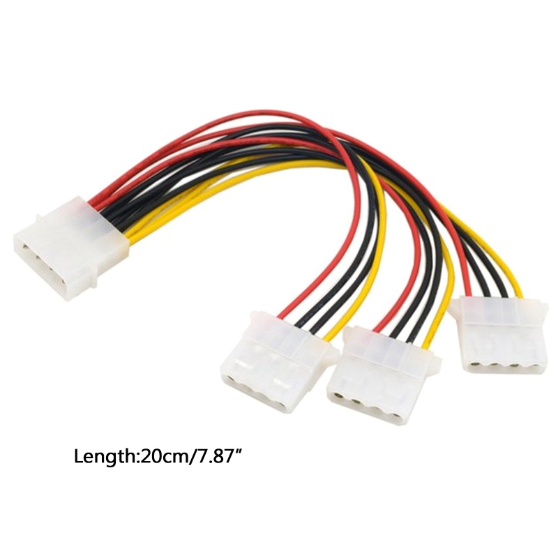 Btsg 4Pin IDE 1sampai3 Splitter Adapter Kabel Listrik 4Pin Male To 3port Molex- IDE Female Power Supply 2PCS 7.87in