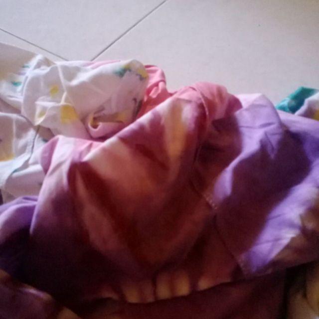 Gamis Kaos Rainbow Tiedie 2, Bahan Combad, Warna Pelangi, Batik Pekalongan