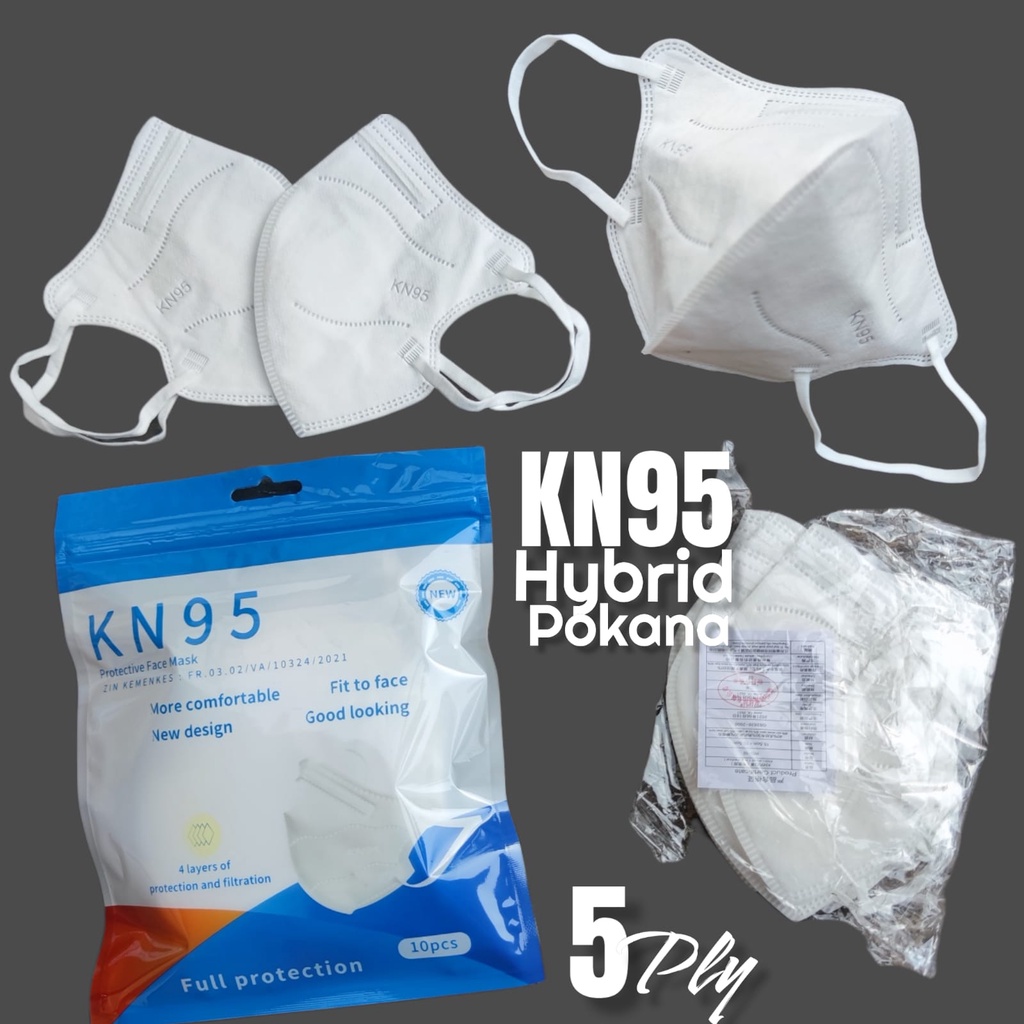 NEW MODEL 5D 5PLY KN95 YB HYBRID POKANA - MASKER KN95 YB CARE 5PLY KAWAT DALAM