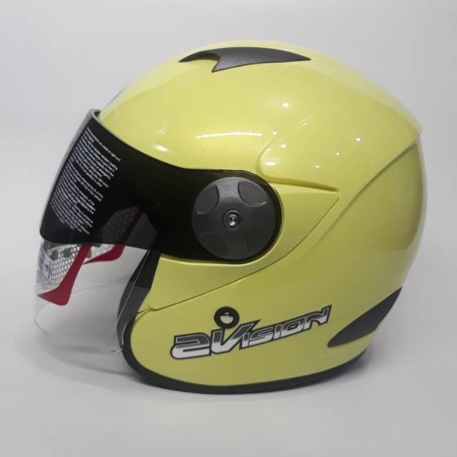 Helm KYT 2VISION KUNING LEMON Paket Ganteng