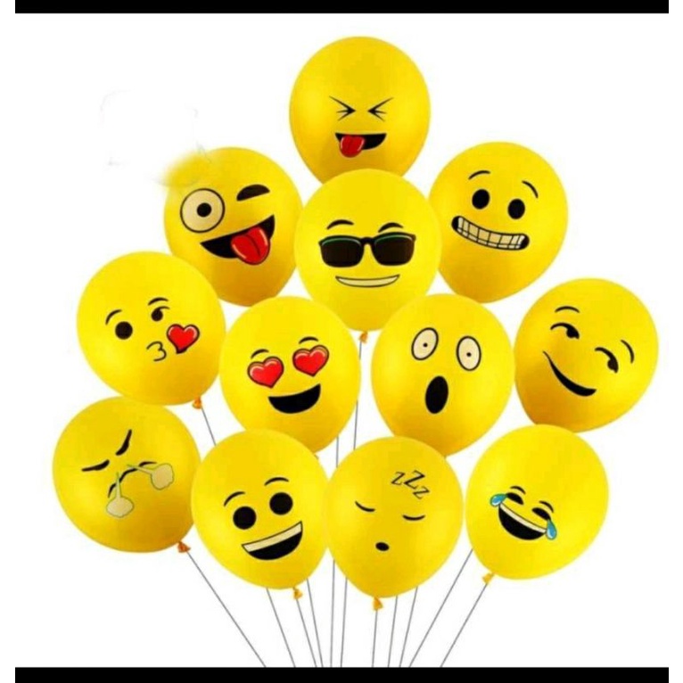 Balon Latex Emoji Kuning isi +-100