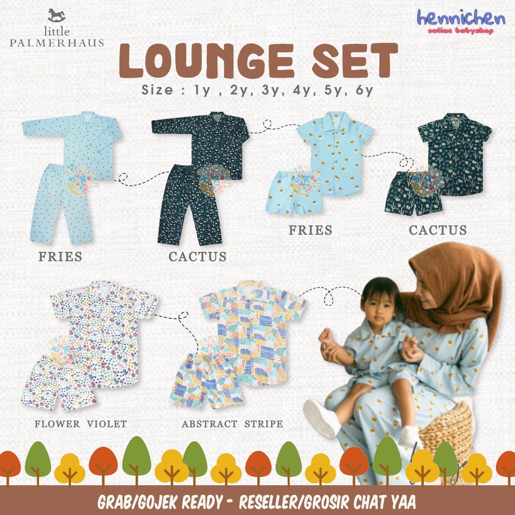 PROMO 7.7 PROMO BAJU LEBARAN Little Palmerhaus Piyama anak dan mama MOM and Me Kids &amp; Mom's Lounge set Wear Setelan Piyama Anak 2