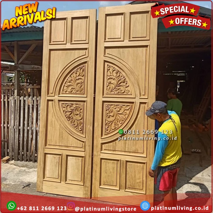 Pintu Kayu Jati Ukiran, Pintu Kupu Tarung Kayu Jati, Pinturumah jati Platinumliving Furniture Indone