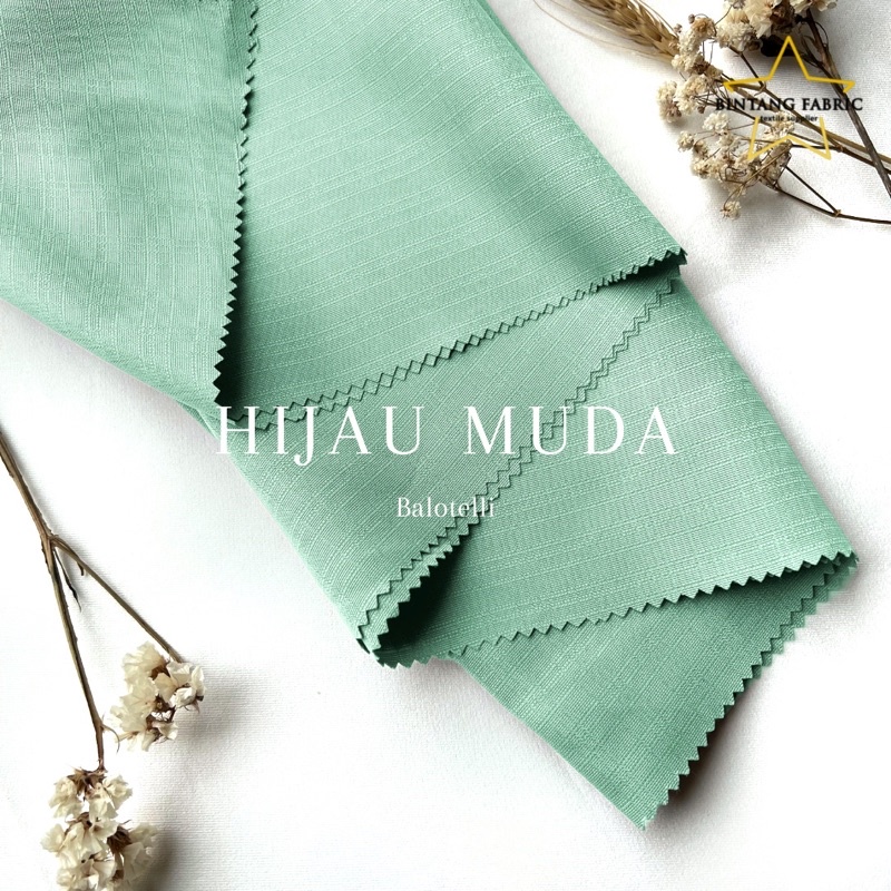 Bahan Bintang Fabric Kain Baloteli Polosan 1 meter-Hijau Muda