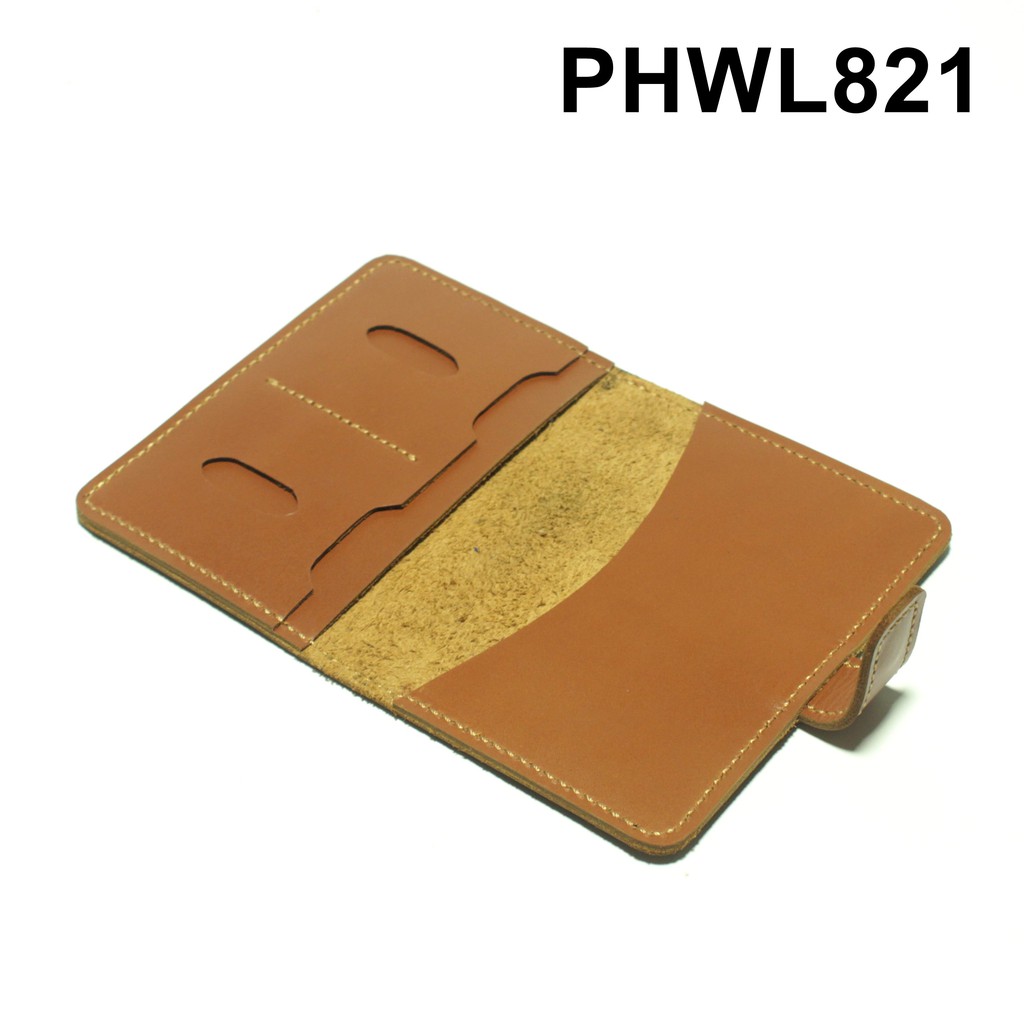 Dompet Passport simpel kulit sapi asli warna tan - paspor - PHWL821