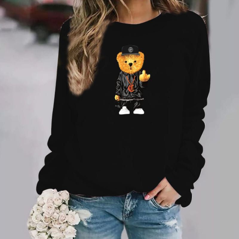 baju lengan Panjang METAL TEDDY BEAR Wanita unggulan kaos Distro keren dan Trendy / kaos terlaris