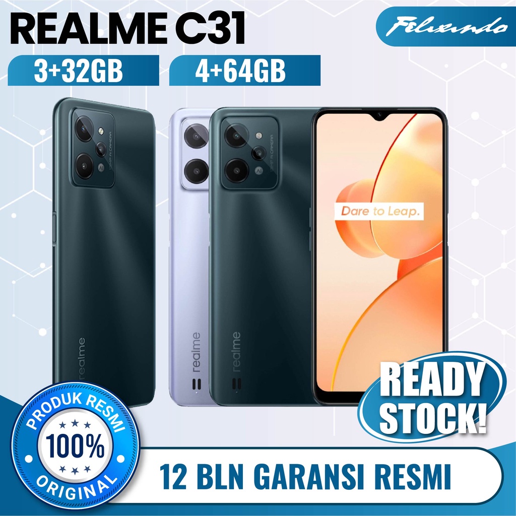 Realme C31 3/32 4/64 3GB 32GB 4GB 64GB RAM 3 4 ROM 32 64 GB HP Smartphone Android
