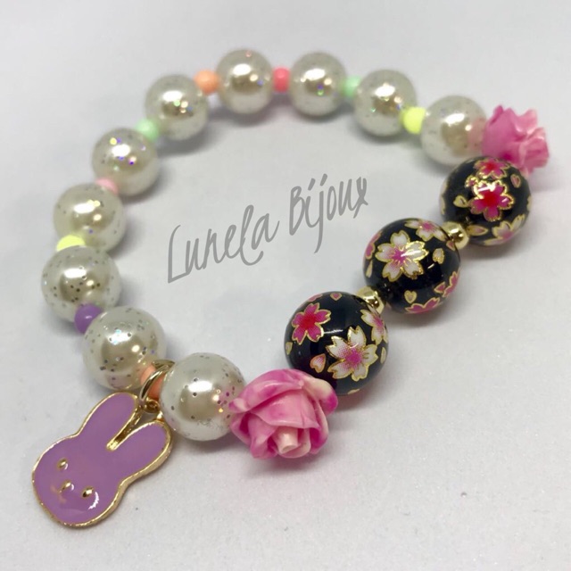 PURPLE RABBIT -  Gelang Tensha Beads asli Japan