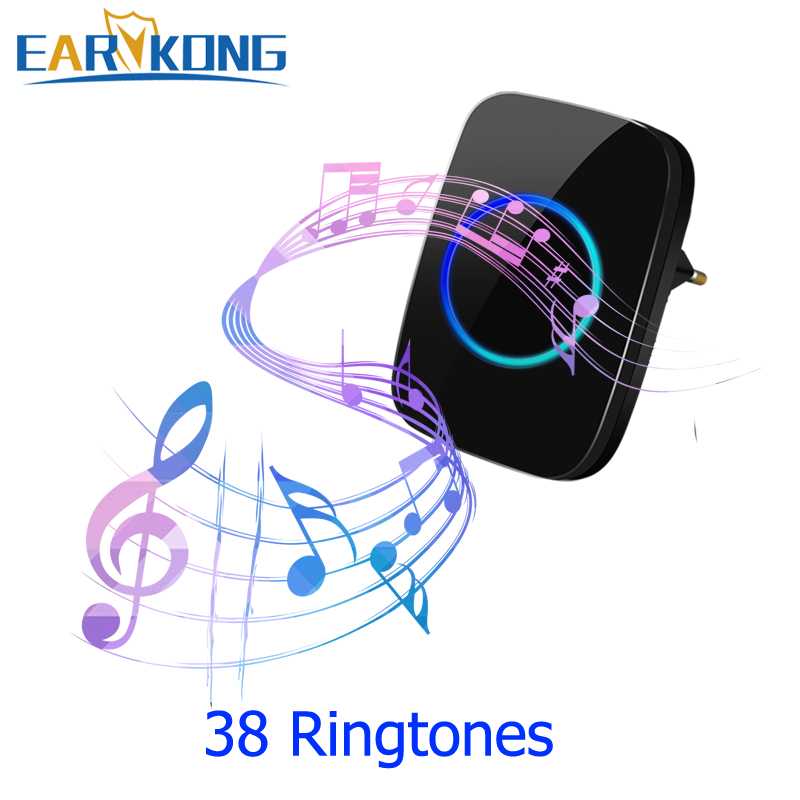 FatihShop EARKONG Bell Pintu Wireless Doorbell LED 36 Tunes 1 Receiver - A10