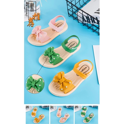 HappyOliver RIBBON PEARLS 003 Sandal Anak Perempuan Bahan Karet Model Lucu 3-8 Tahun