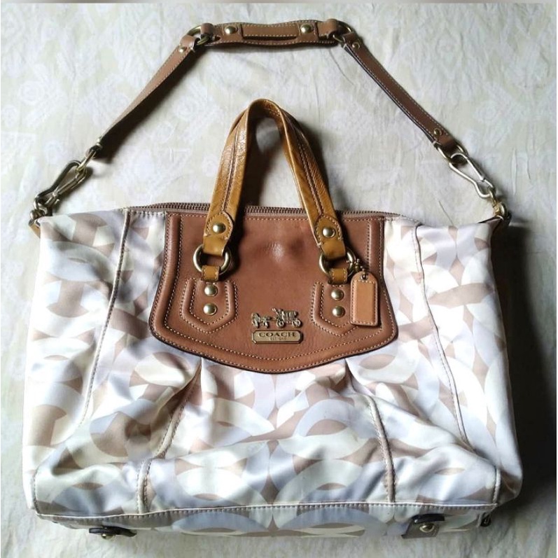 preloved coach hobo shoulder kanvas tas wanita branded