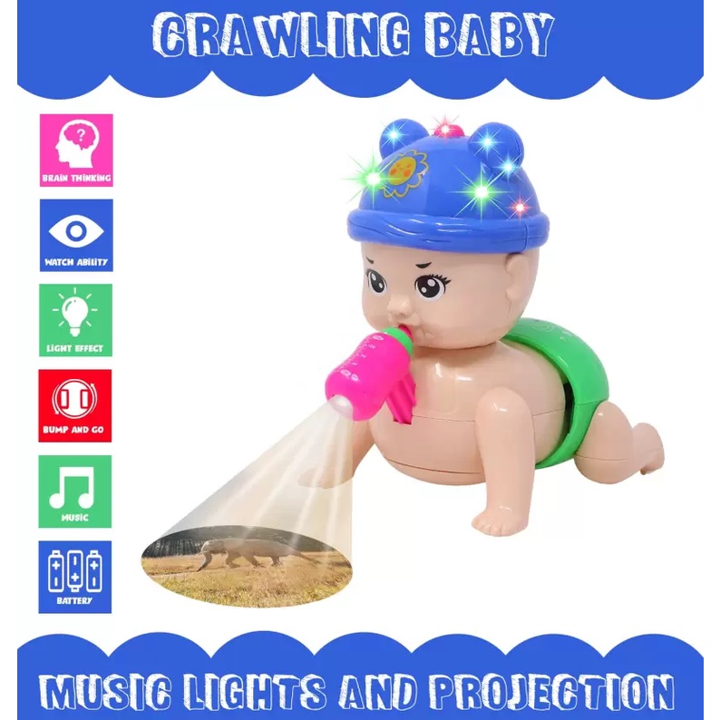 MAINAN BABY CRAWLING MAINAN BAYI MERANGKAK PROJECTION MUSIC DAN PROYEKTOR