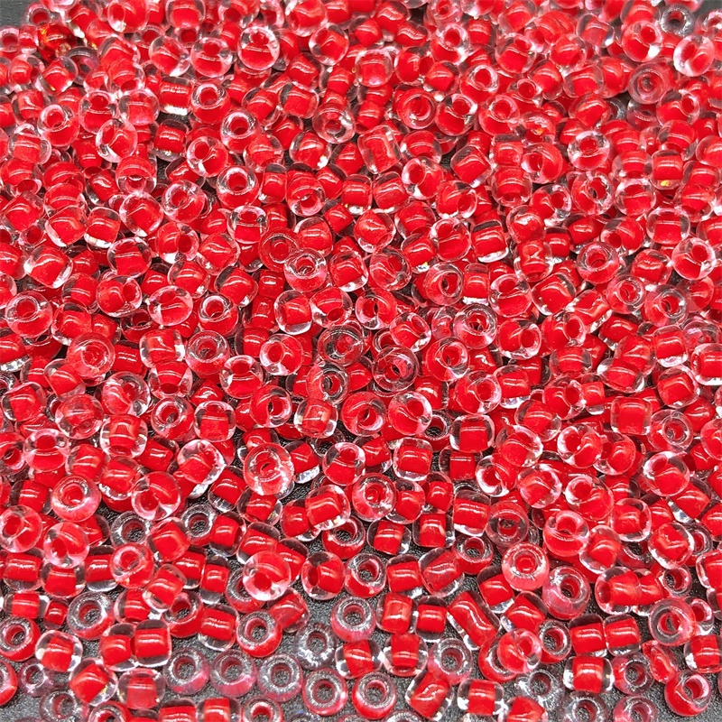 10g 2MM 3MM 4MM Manik-Manik Kaca Kecil Warna Merah Czech