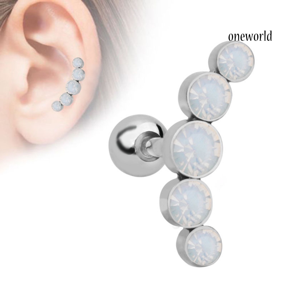 OW@ 1Pc Women Rhinestone Cartilage Helix Tragus Ear Stud Earring Piercing Jewelry